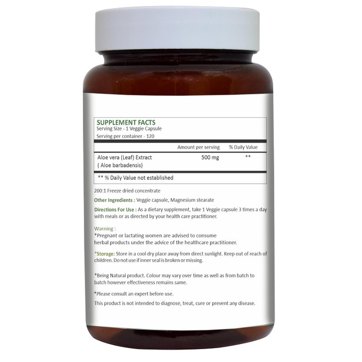 HERBAL HILLS Aloe Vera Capsules (Aloe barbadensis)